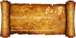 Csiszér Zamfira névjegykártya